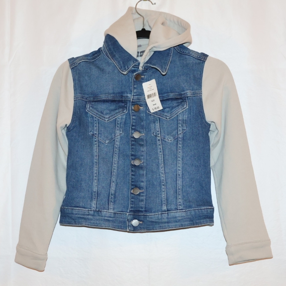 DL1961 Manning Denim Jacket With Cream Hoodie & Sleeves. Small. NWT.